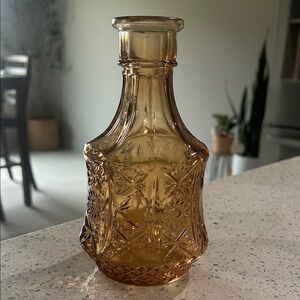 Amber Glass Decorative Vase